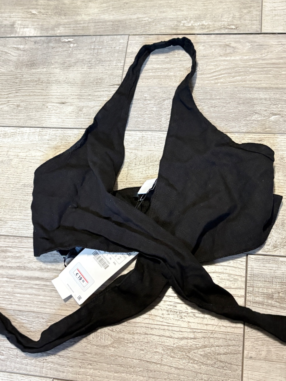 Zara Black Ribbed Crop Top with Cross-Back Straps
